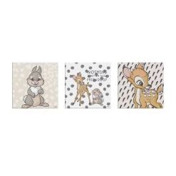Disney - Canvas Set Van 3 - Bambi Vriendschap - 3x 30x30